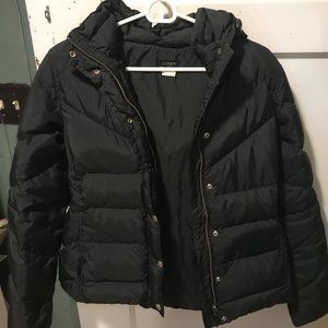 J Crew Black Puffer Coat